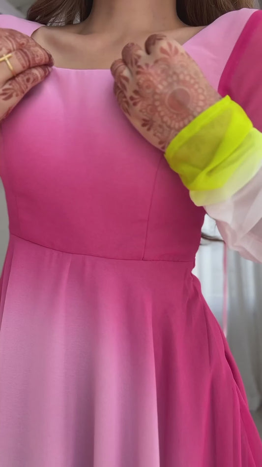 HEAVY PURE SOFT FOX GEORGETTE COLOURFULL PADDING